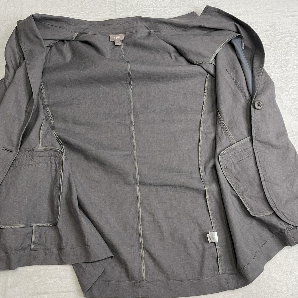J Jill Blazer Womens XL Gray Lining Linen Blend Jacket Work Single Breasted‎ - Picture 10 of 10